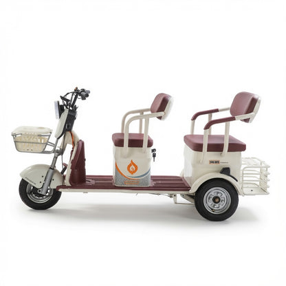 C5 Electric Three Wheel Vehicle 25H Copper Motor 12 Tube Controller Front Rear Tubeless Tires Three Speed Gear Digital LCD Display Two Seat Mobility Vehicle