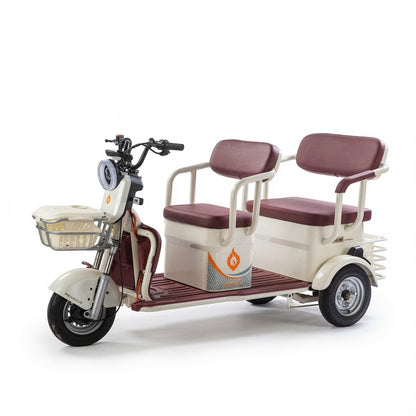 C5 Electric Three Wheel Vehicle 25H Copper Motor 12 Tube Controller Front Rear Tubeless Tires Three Speed Gear Digital LCD Display Two Seat Mobility Vehicle
