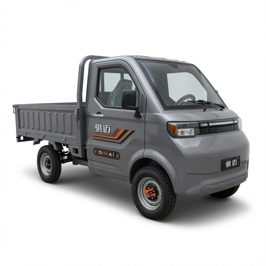 Electric Mini Pickup Truck 2000W--4000W AC Motor 60V 72V Battery Four Wheel Electric Cargo Vehicle Full Floating Rear Axle Steel Wire Tires Urban Delivery Truck