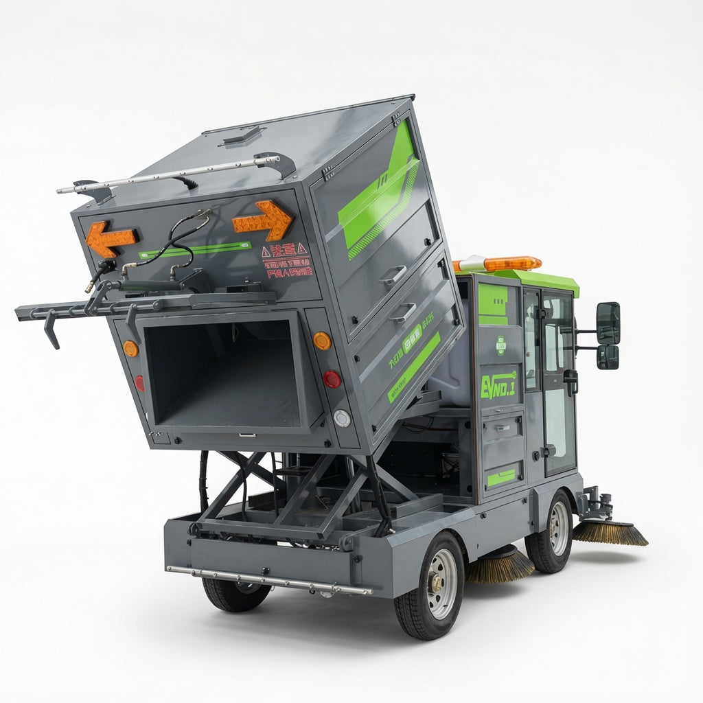 YX-6C Electric Road Sweeper Cleaning Vehicle 60V5000W Vacuum Sweeper Street Cleaning Machine Large Capacity Garbage Bin Water Spraying System New Energy Sanitation Equipment