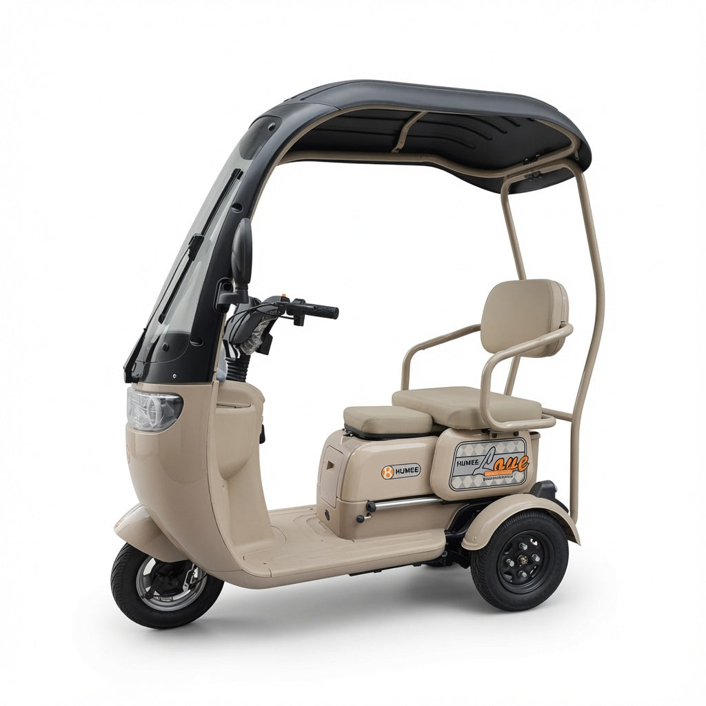 Q3 Electric Three Wheel Sightseeing Vehicle 25H Differential Motor 48V 60V Battery Support Three Speed Gear Electric Wiper Tempered Glass LCD Display Mobility Vehicle