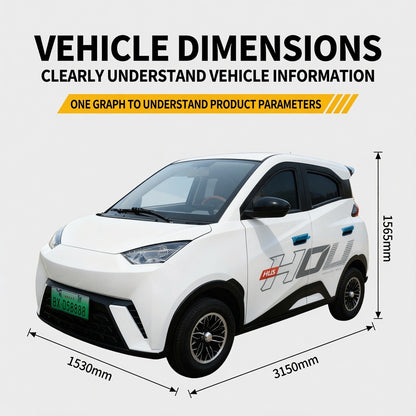 Seagull Electric Mini Car Four Seat Electric Vehicle 1500W Motor 60V 72V Battery Urban Mobility Vehicle