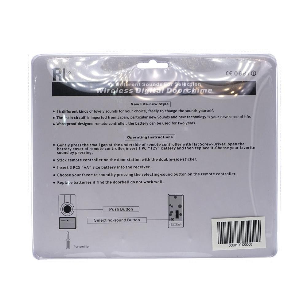 RL-3918B doorbell Wireless Digital Doorchime Loudly and Clear Voice Easy to Install